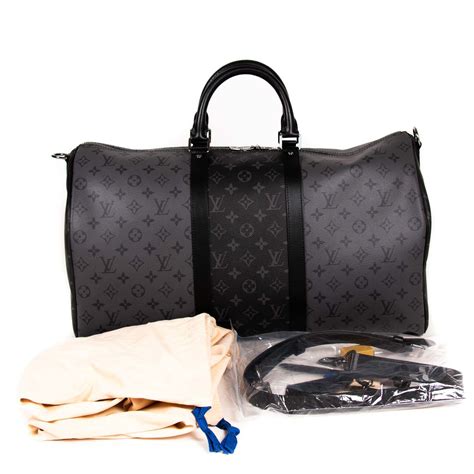 louis vuitton black keepall bandoulière bag|Louis Vuitton Keepall 50 bag.